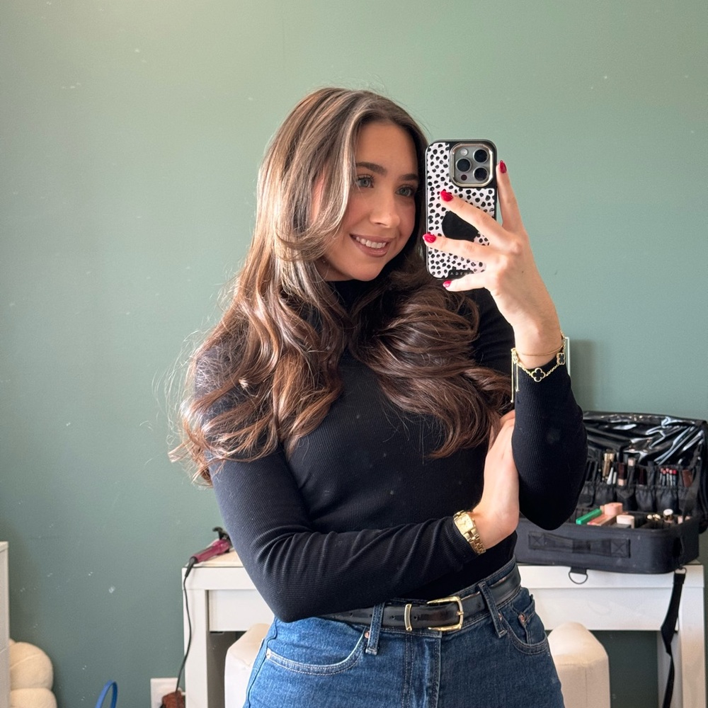 Black Women's Turtle Neck Top